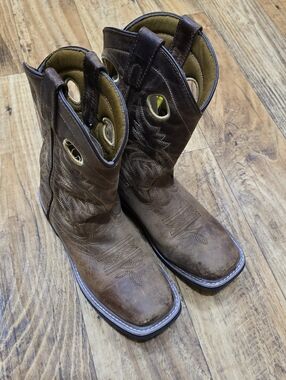 Dan Post Kids Brown Leather Western Pull-On Boots